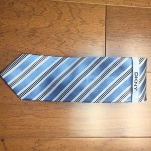 DKNY Striped blue silk tie